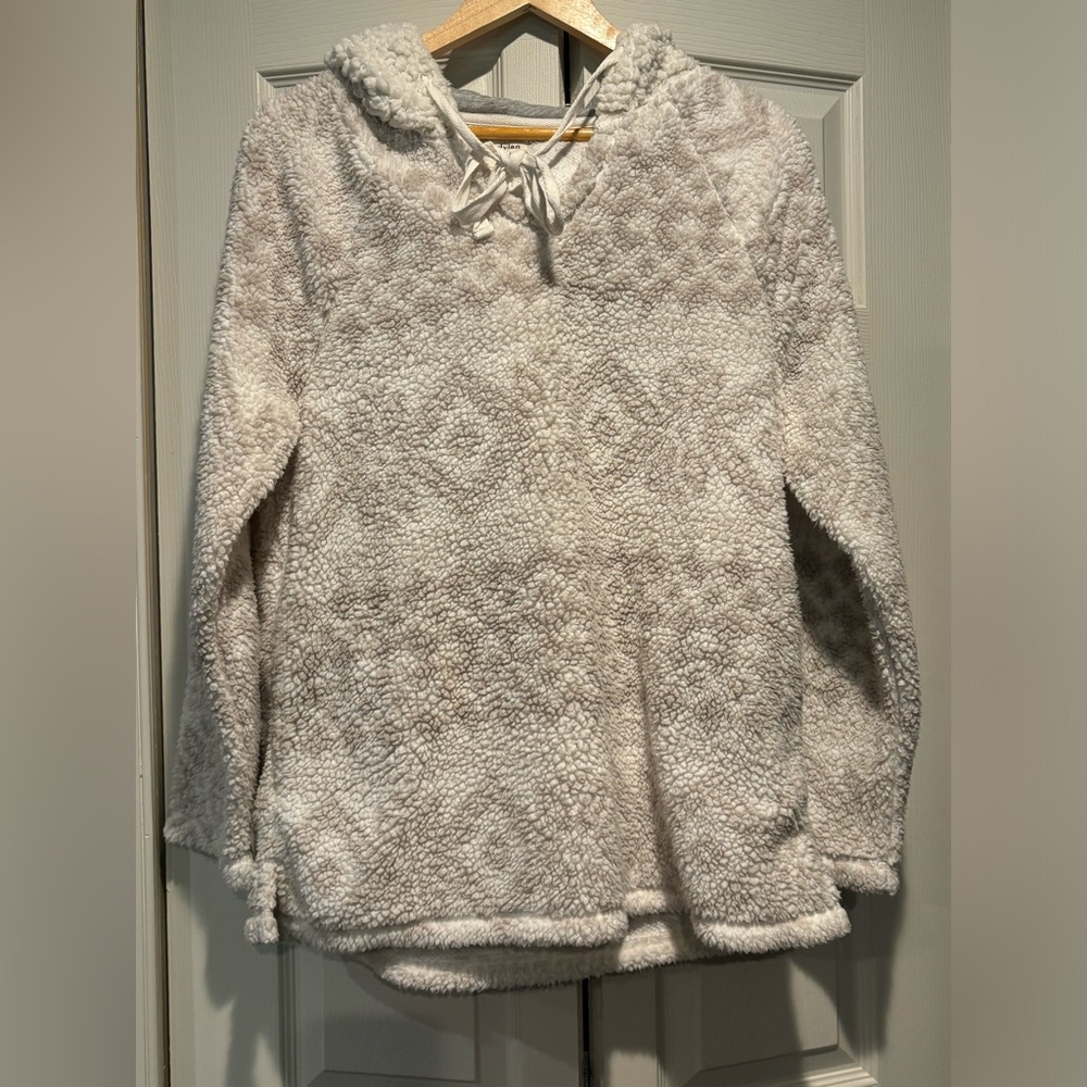 Dylan White Fleece Cozy Hoodie Sweatshirt Size S